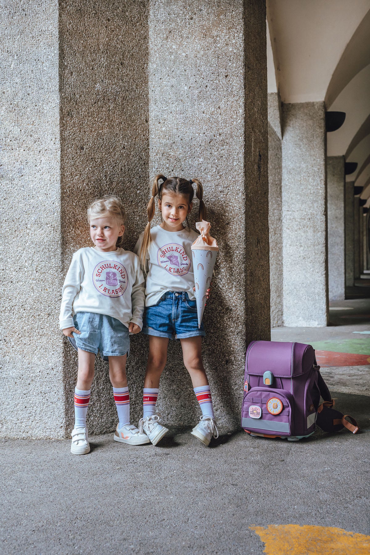 T-Shirt Schulkind/ Flieder