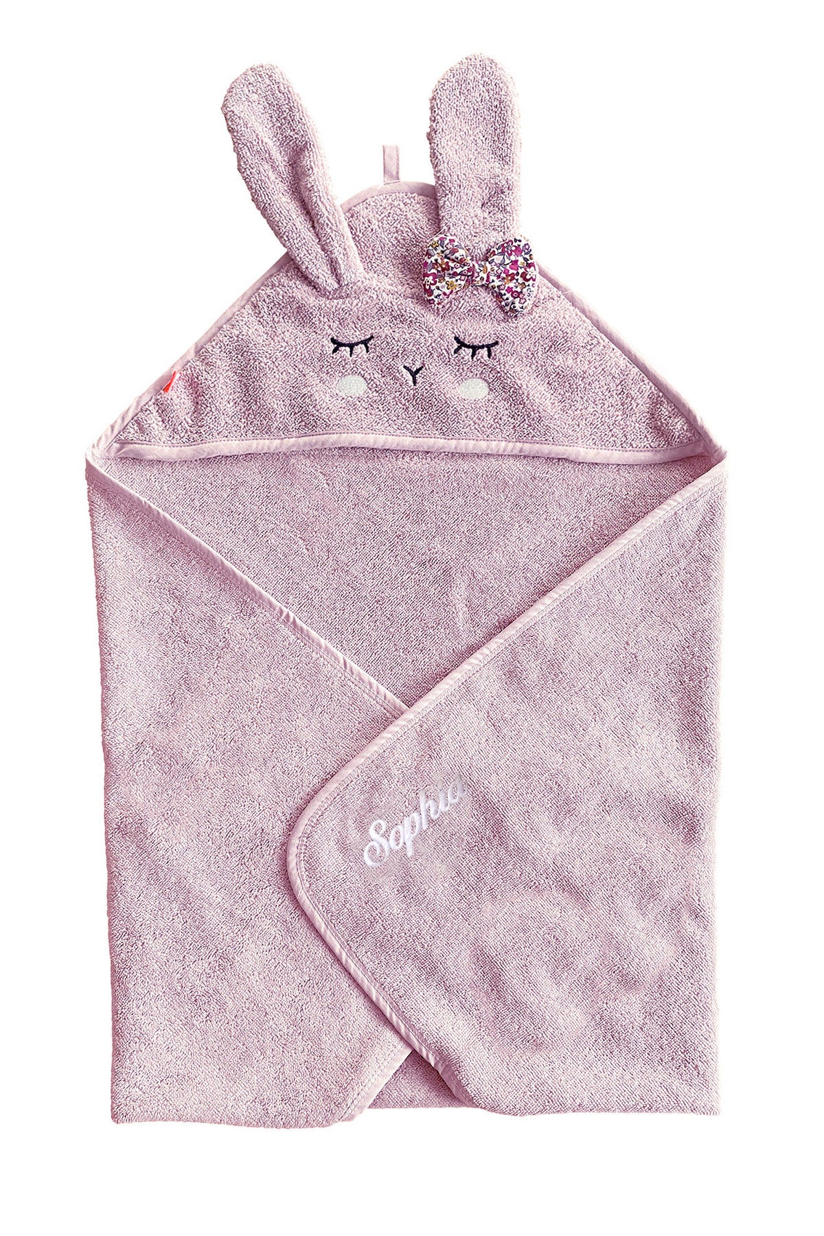 Kapuzen-Handtuch Hase Rose