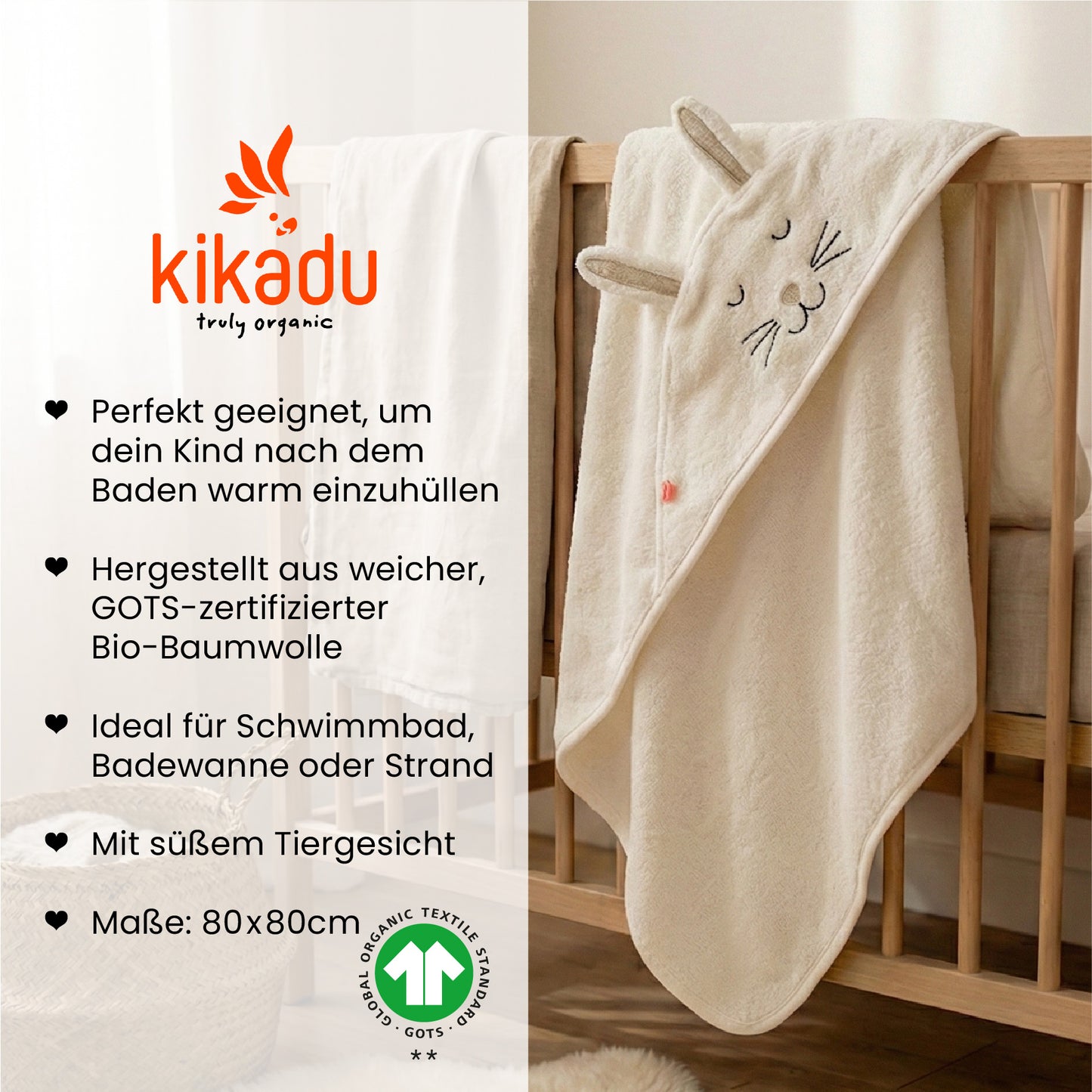 Kapuzen-Handtuch Hase