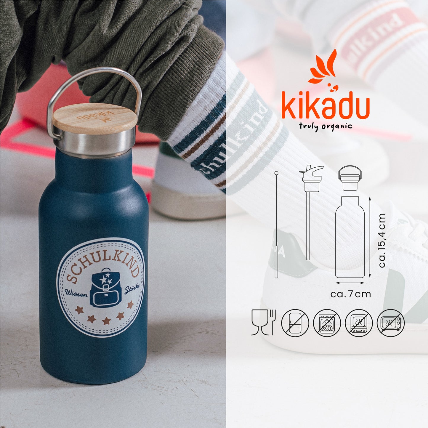 Trinkflasche Schulkind Petrol